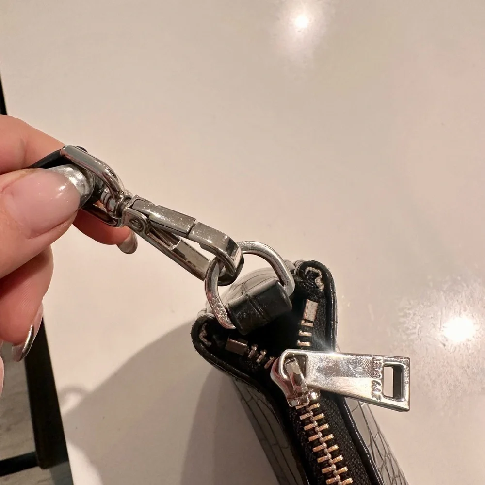 JW PEI Black Croc-Embossed Shoulder Bag - Picture 4 of 5